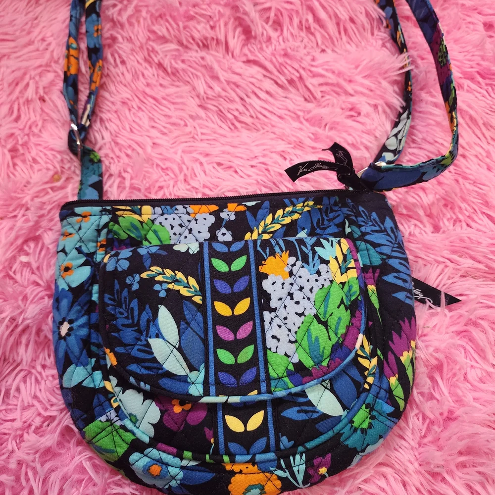 Vera Bradley Blue Floral Crossbody Bag - Picture 1 of 4